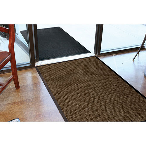 Genuine Joe Waterguard Floor Mat | 3' x 10'， Brown | GJO59461