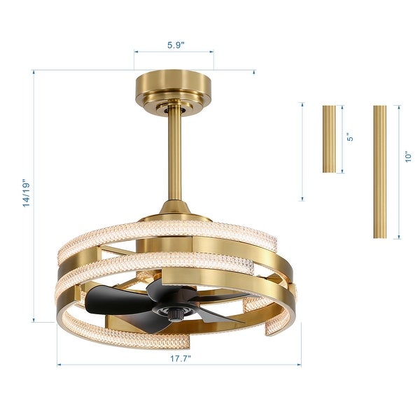 18-IN Gold LED Chandelier Ceiling Fan with Light and Remote Shopping - The Best Deals on Ceiling Fans | 41378105