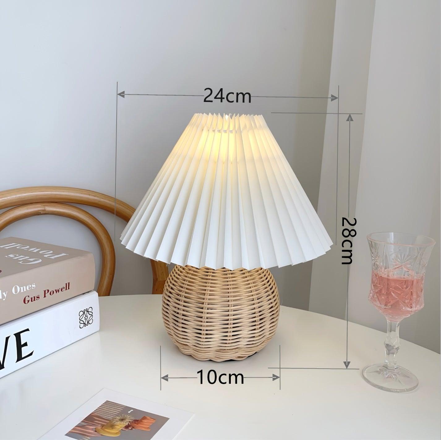 Rattan Pleated Table lamp