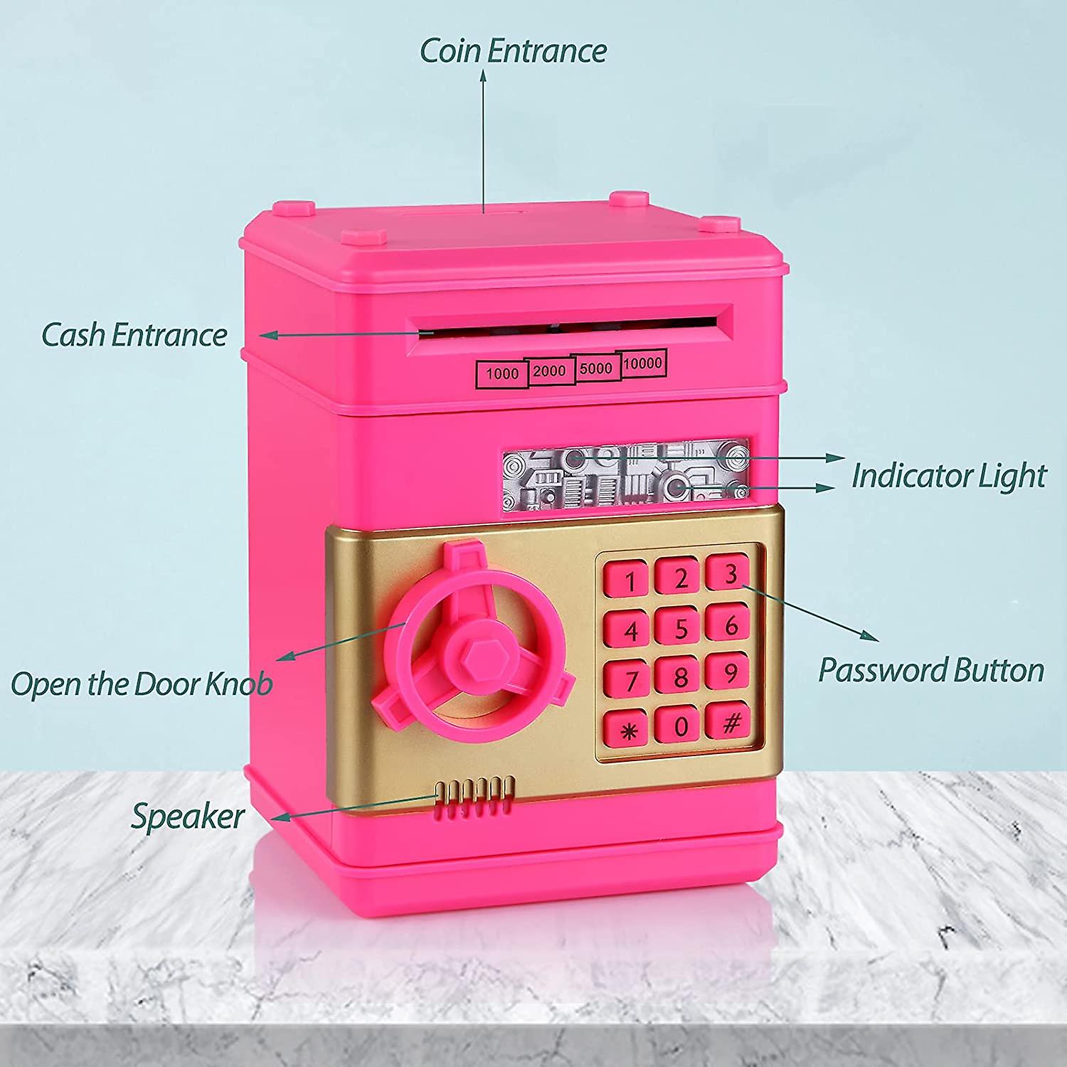 Piggy Bank For Boys Girls， Large Electronic Real Money Coin Bank With Safe Password Lock， Auto Scroll Paper Money Plastic Saving Box Toy， Gift For Kid