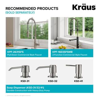 KRAUS Kore Workstation 32-inch Undermount 16 Gauge Single Bowl Stainless Steel Kitchen Sink with Accessories (Pack of 5) KWU110-32