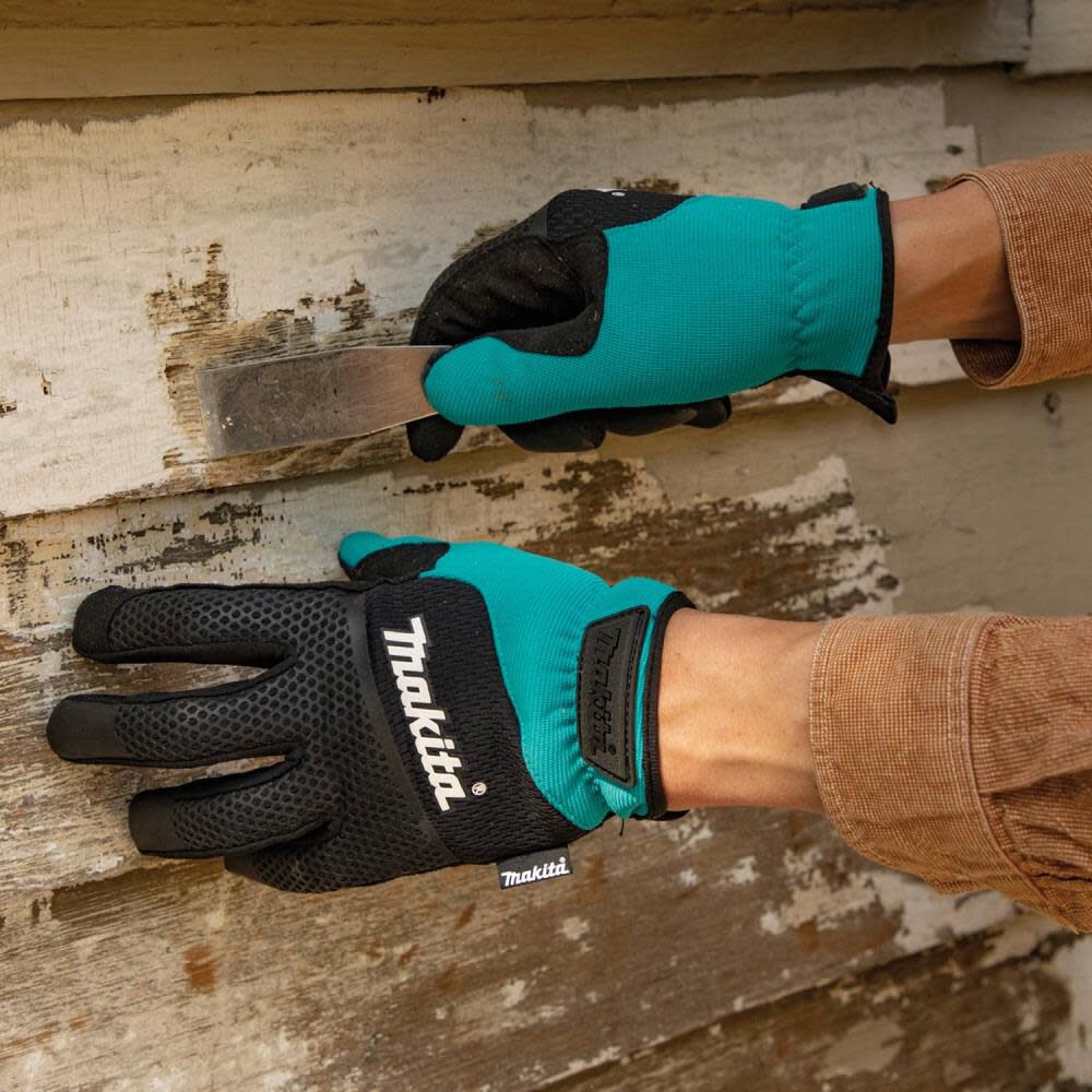 Makita Utility Work Gloves Open Cuff Flexible Protection Large T-04167 from Makita