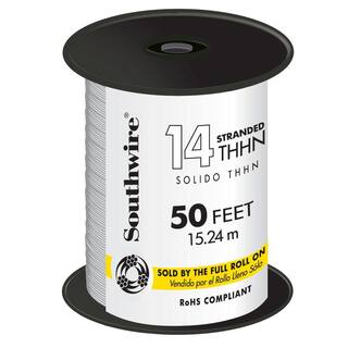 Southwire 50 ft. 14 White Stranded CU THHN Wire 22956783