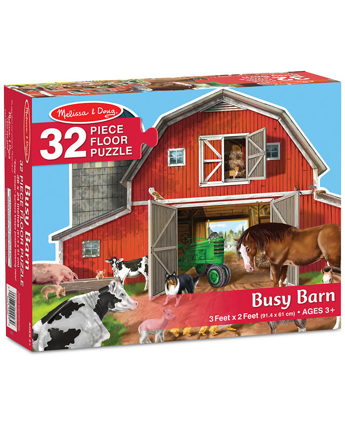 Melissa and Doug Melissa and Doug Busy Barn Shaped Floor Puzzle