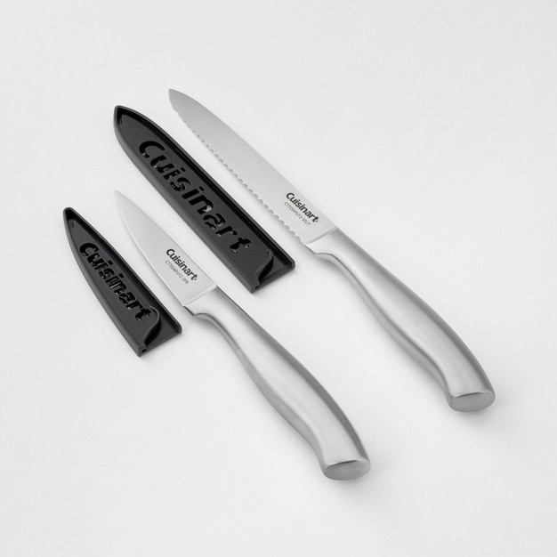 Cuisinart Classic 4pc Stainless Steel Utility Paring Knife Set With Blade Guards Silver