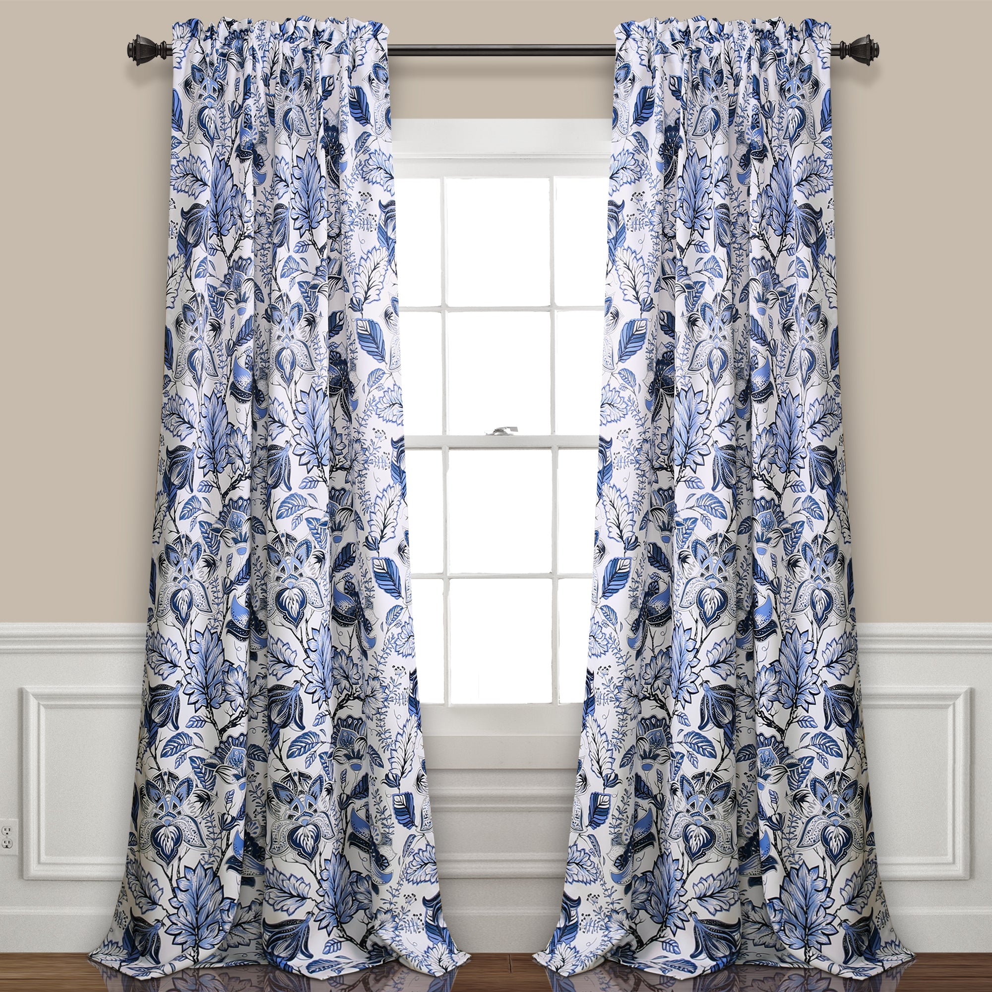 Cynthia Jacobean Light Filtering Window Curtain Set