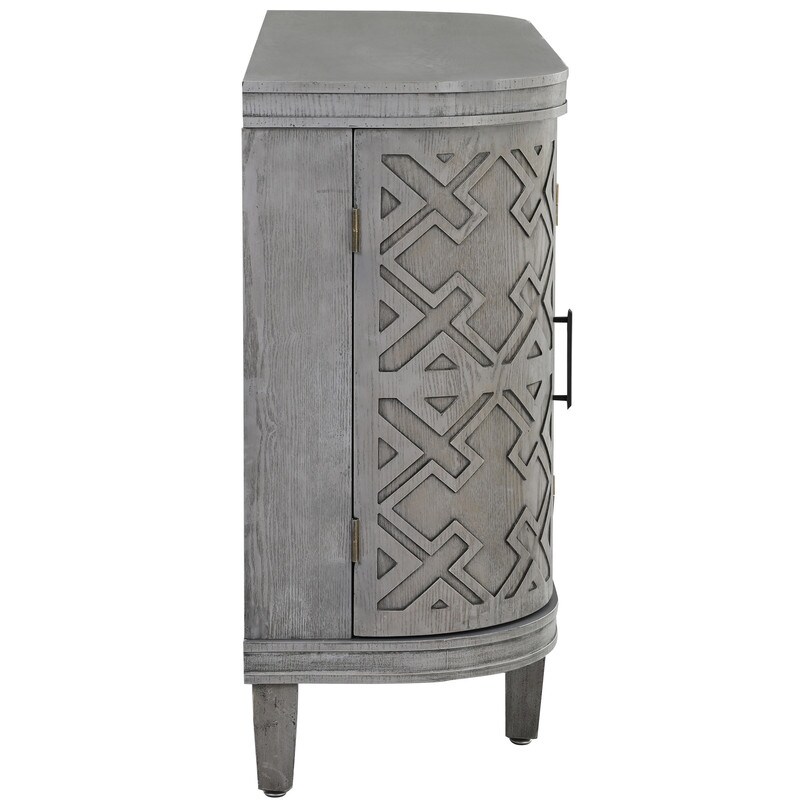 Accent Storage Cabinet Sideboard with Antique Pattern Doors for Entryway