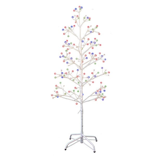 Kurt Adler 4Foot White Birch Twig Tree with MultiColor 8Function Lights