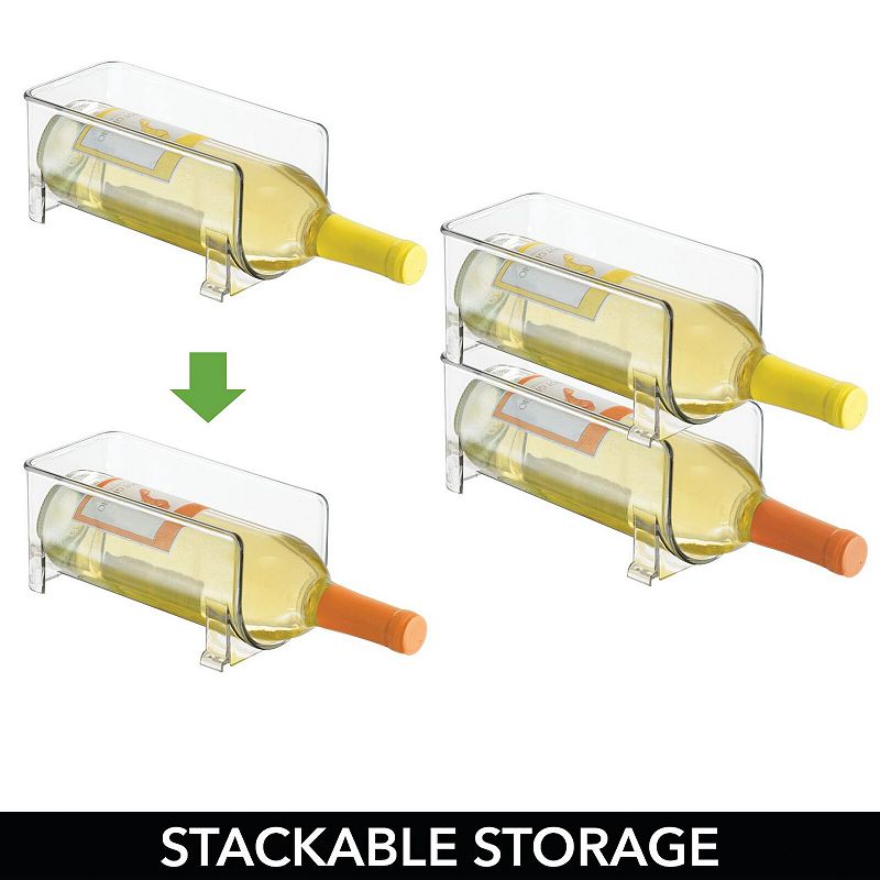 mDesign Wine Rack， Water Bottle Storage Organizer Holder， Stackable - 2 Pack