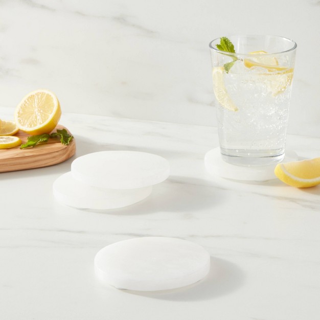 4pk Marble Alabaster Coasters