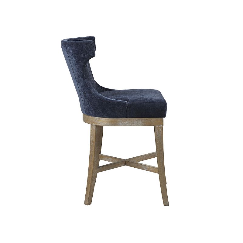 Madison Park Fillmore 25.25 Upholstered Wingback Counter Stool with 360 Degree Swivel Seat