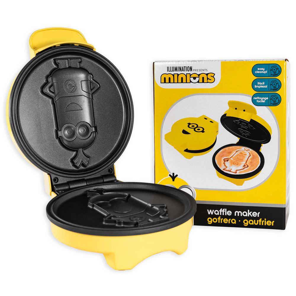 Uncanny Brands Yellow 900-Watt Minions 'Kevin' Round American Waffle Maker WM1-DES-KEV