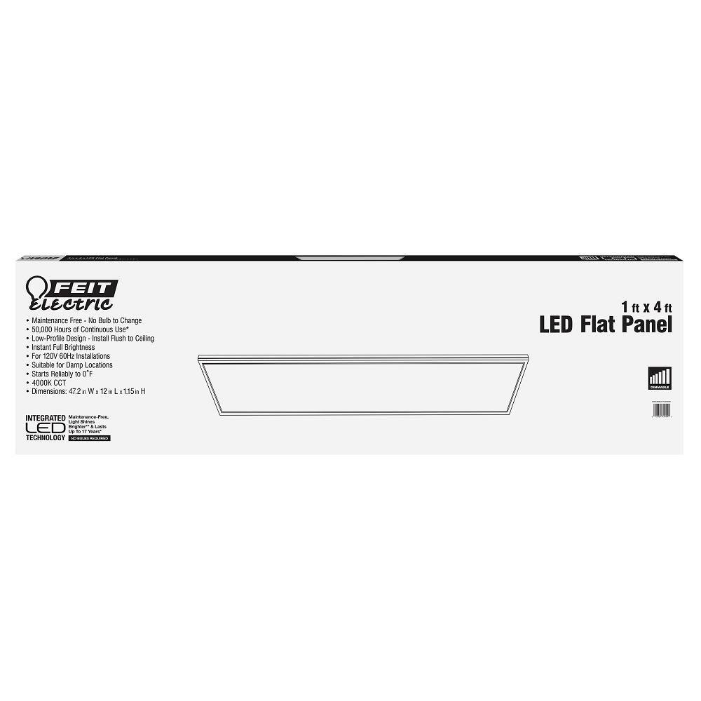 Feit Electric 1 ft. x 4 ft. 50-Watt Dimmable White Integrated LED 4000K Cool White Edge-Lit Flat Panel Ceiling Flushmount FP1X4840WH