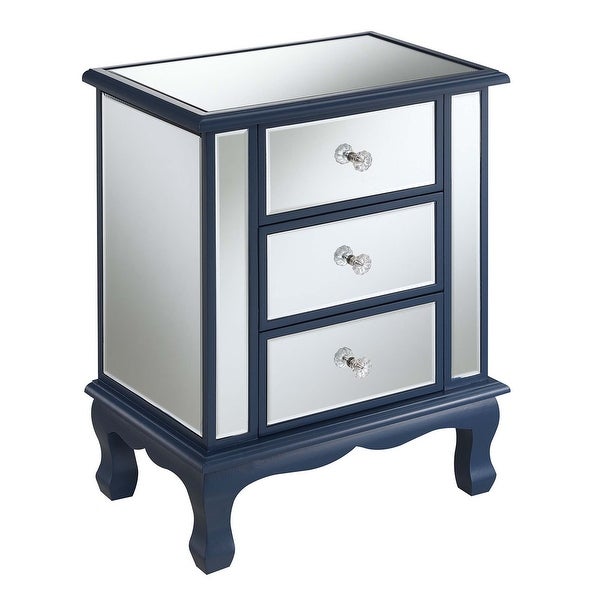 Silver Orchid Talmadge 3-Drawer Mirrored End Table