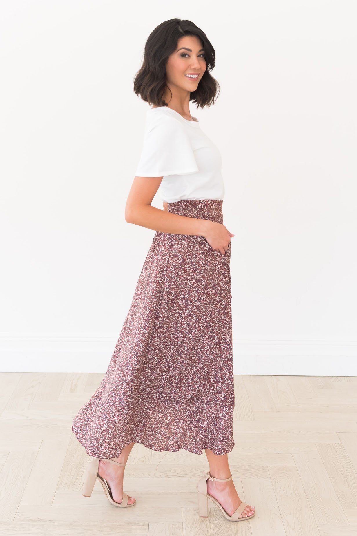 Stuck In A Dream Modest Ruffle Skirt