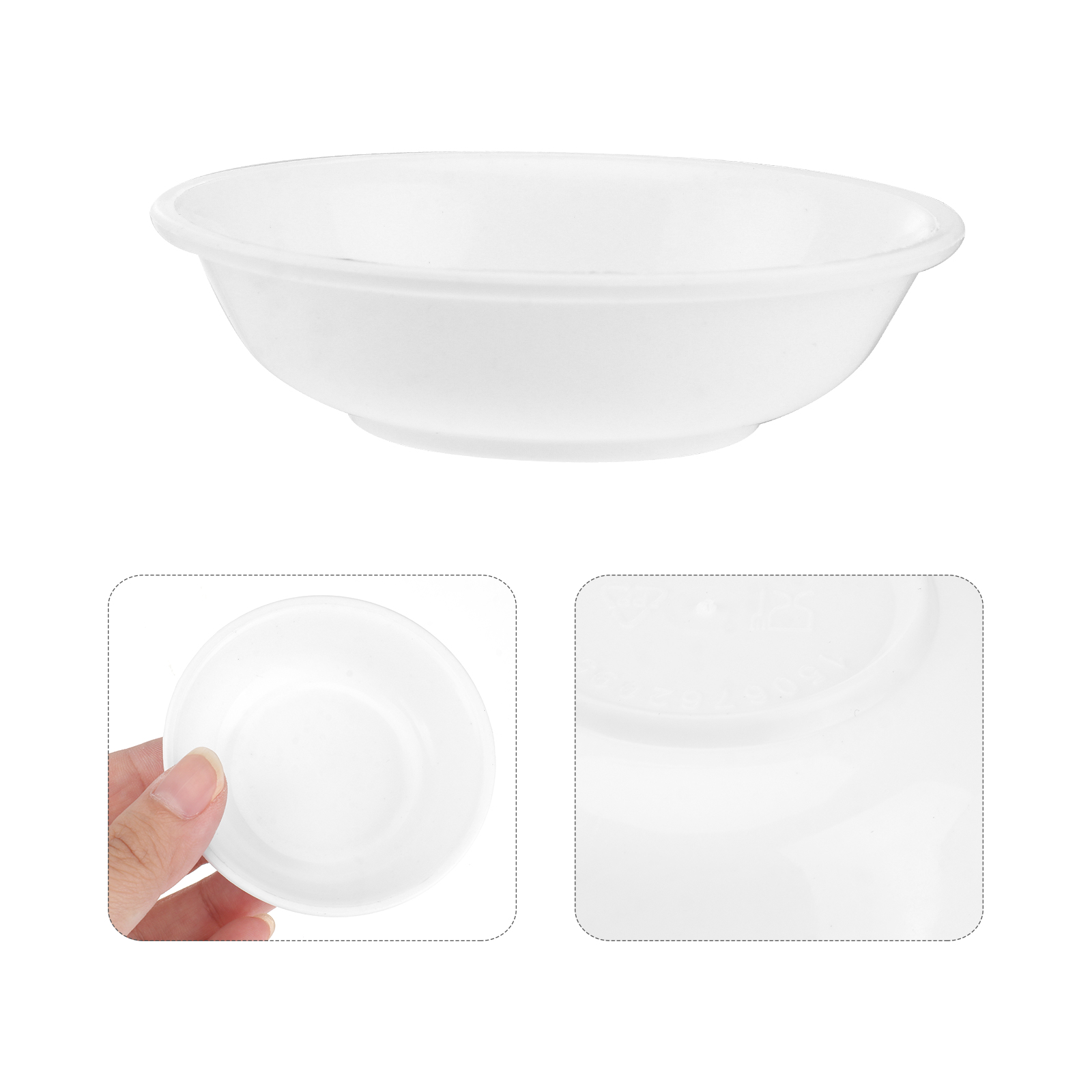 HOMEMAXS 10pcs White Plastic Sauce Dishes Food Dipping Bowls