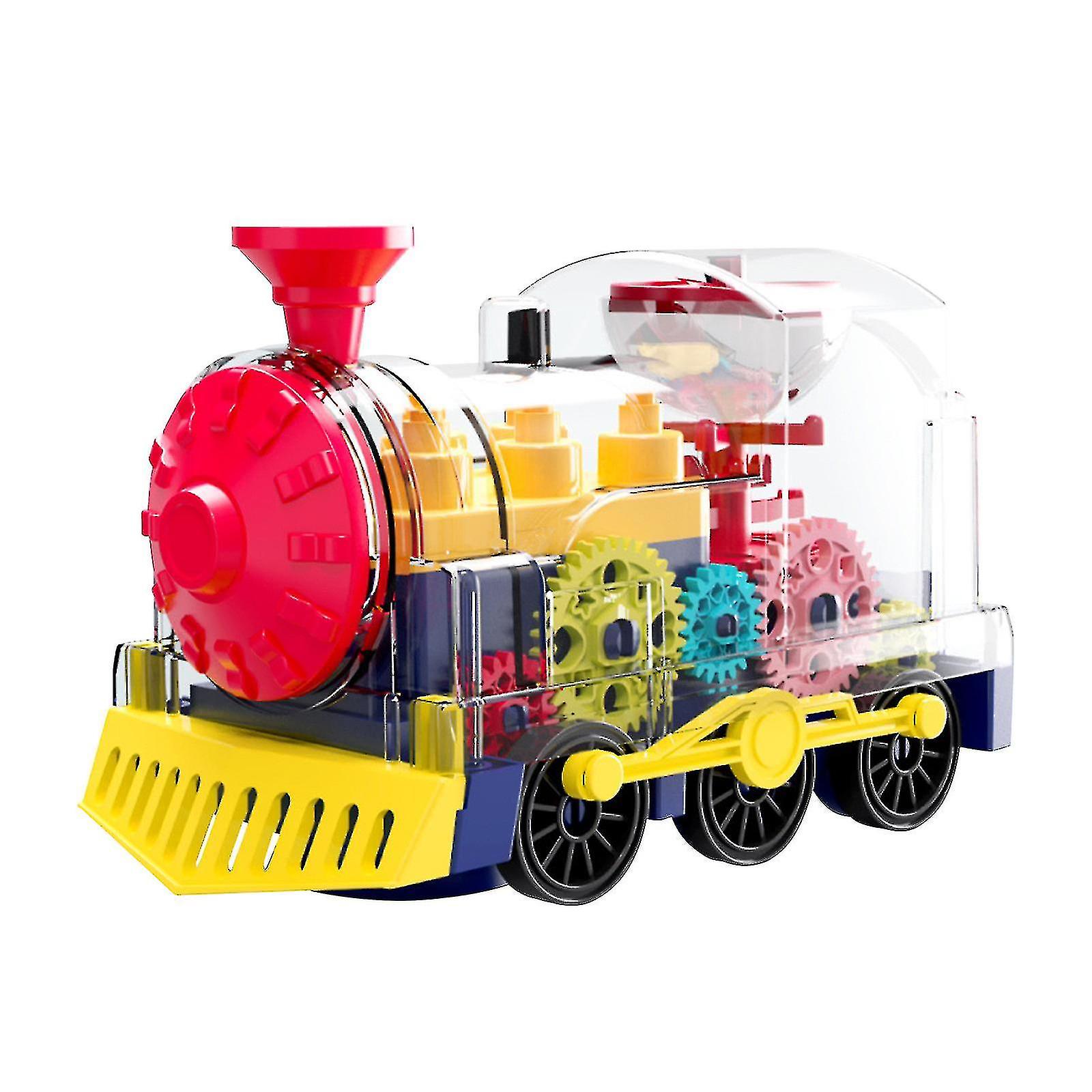 Electric Toy Gear Locomotive Children's Toy Music Flash Electric Universal Toy Car