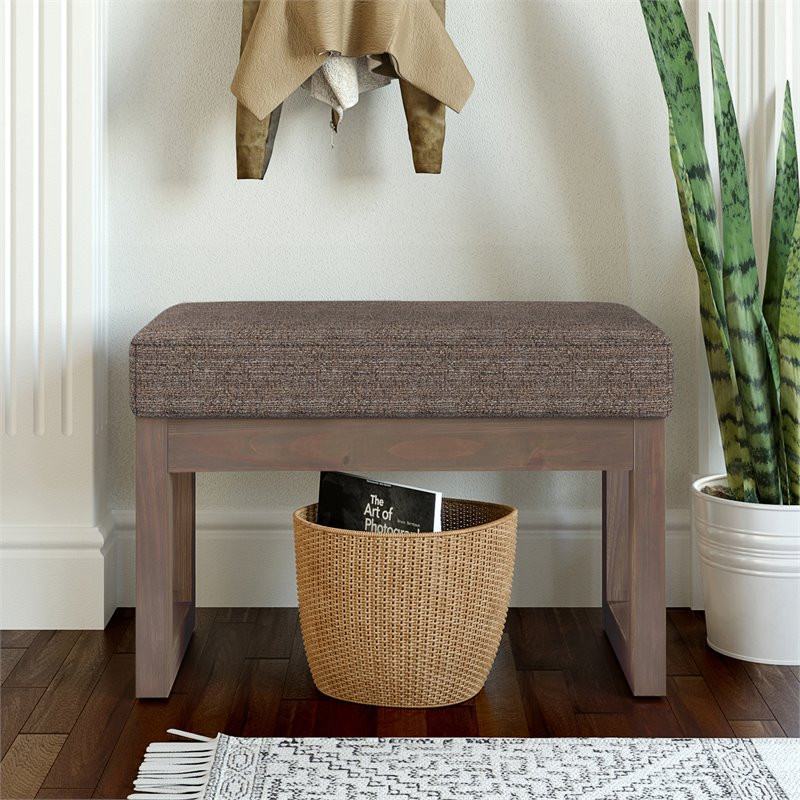 Milltown 26 quotW Rectangle Footstool Ottoman Bench in Gray Linen Look Fabric   Transitional   Footstools And Ottomans   by Homesquare  Houzz