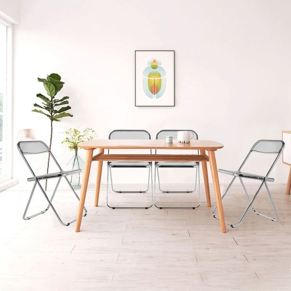 Modern Transparent Acrylic Folding Chair with Metal Frame