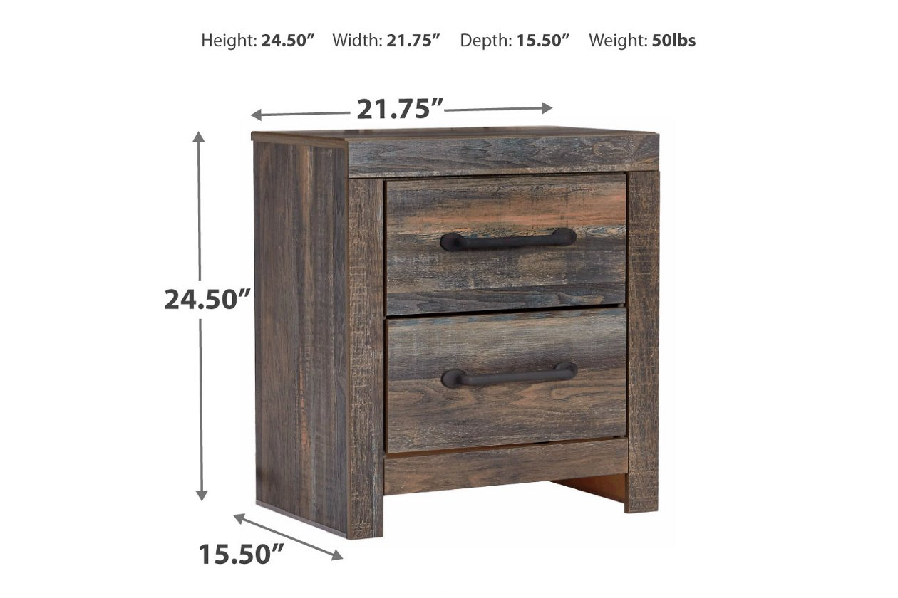 Drystan Two Drawer Night Stand