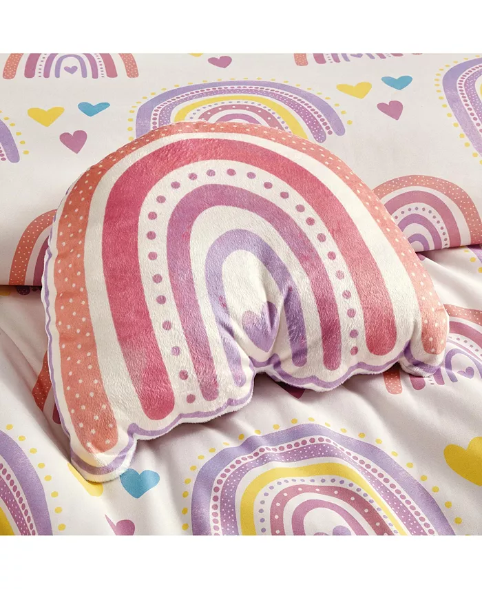 MarCielo Kids Girls Boys Comforter Set Rainbow Heart - Full  Queen