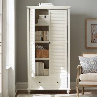 Home Decorators Collection Hamilton 72 in. Off-White Standard 4-shelf Bookcase with 2-Doors SK19028R2-PW