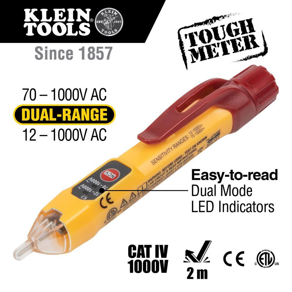 Klein Tools Dual Range Non Contact Voltage Tester 12-1000V AC NCVT-2PR