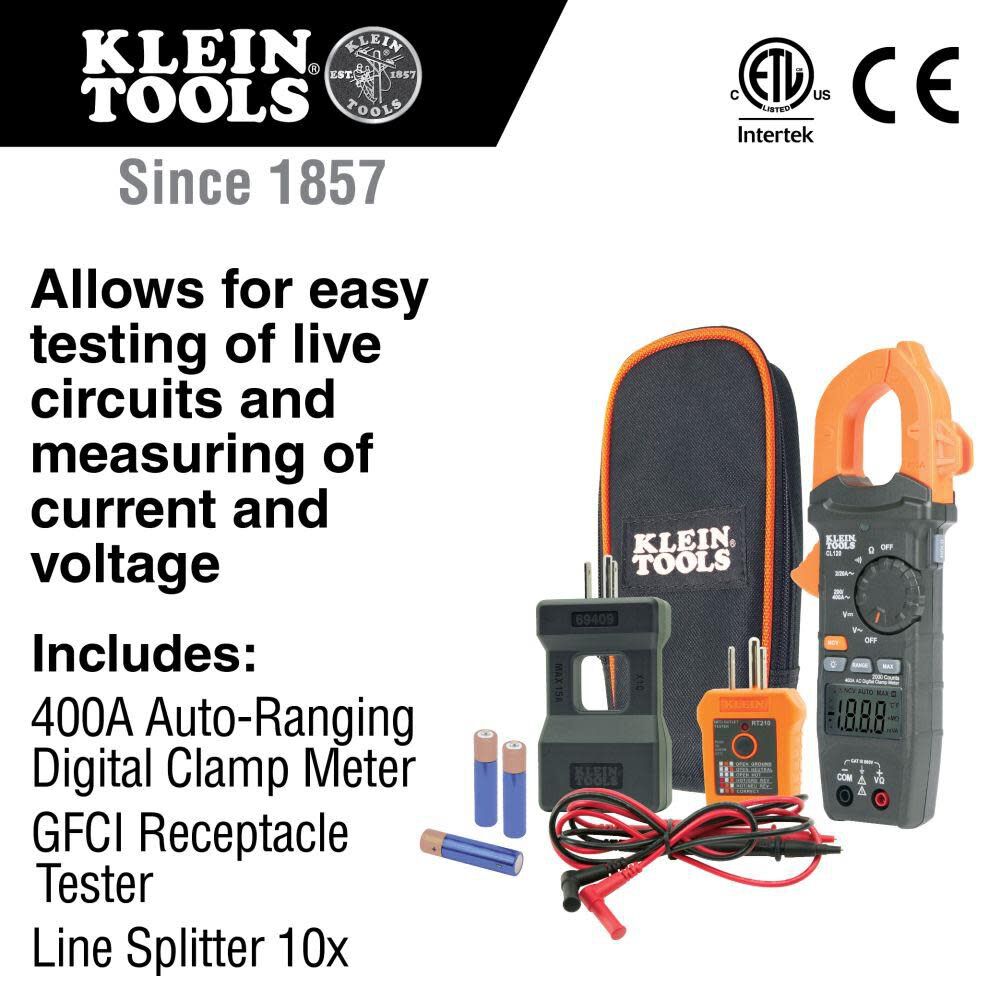 Klein Tools Clamp Meter Electrical Test Kit CL120KIT from Klein Tools