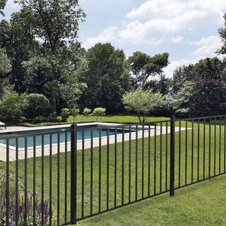 Barrette Outdoor Living Beechmont Heavy-Duty 4 ft. H x 6 ft. W Black Aluminum Pre-Assembled Fence Panel 73008974