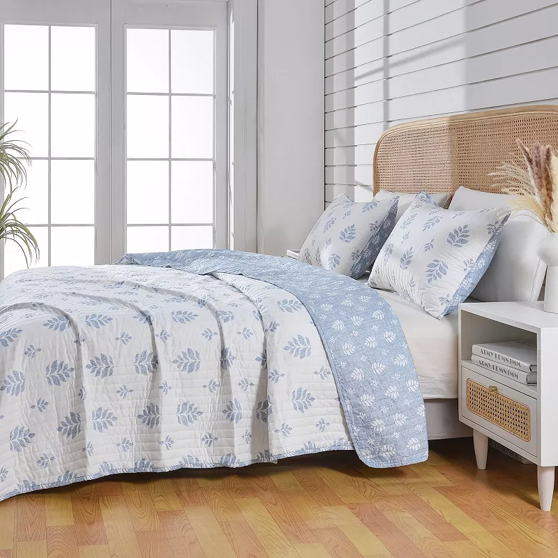 Madelinen® All Season French Floral Reversible Quilt Set with Shams