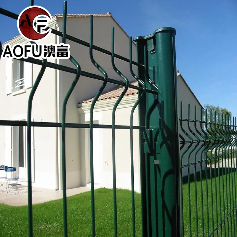 Welded Wire Mesh Fence PVC Coated Curved 3D Fence Panel  Outdoor Garden  3d Security Fence With Peach Post Fast supply