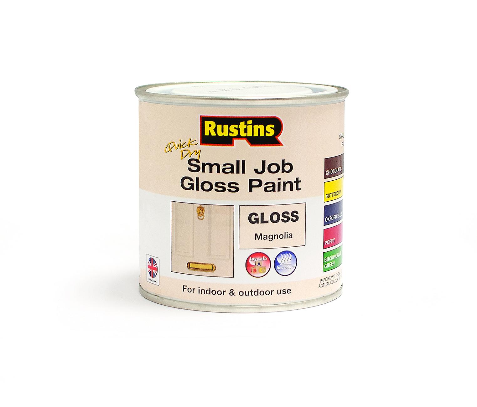 Rustins Quick Drying Small Job Gloss Paint Magnolia 250ML