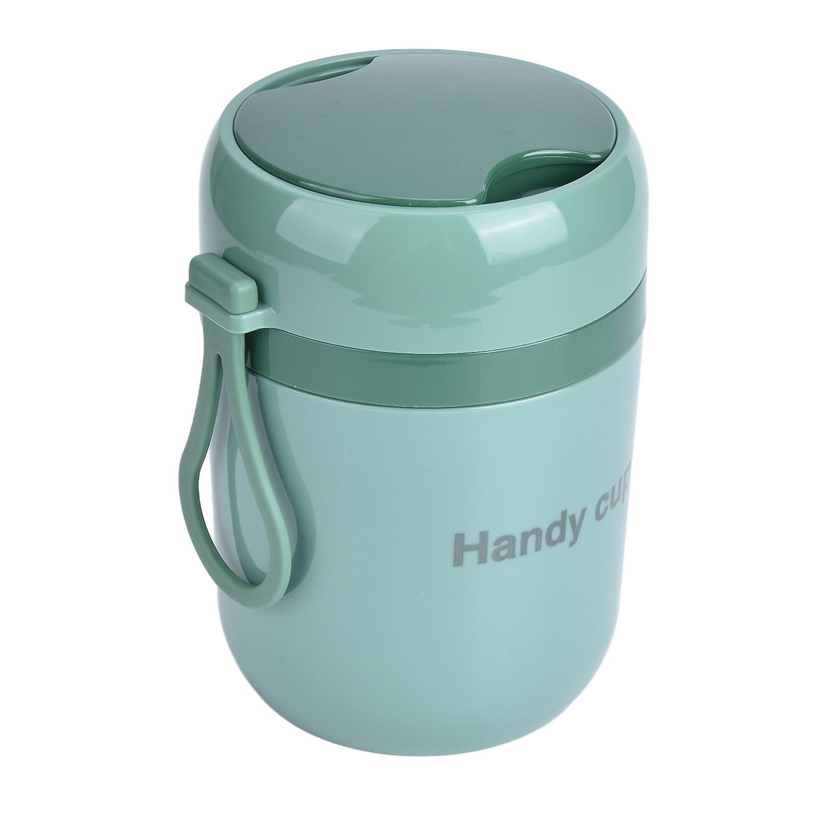 Insulated Soup Containers 500ml Double Anti Scald Heatable Insulated Food Container with Foldable Spoon for Office SchoolNordic Green