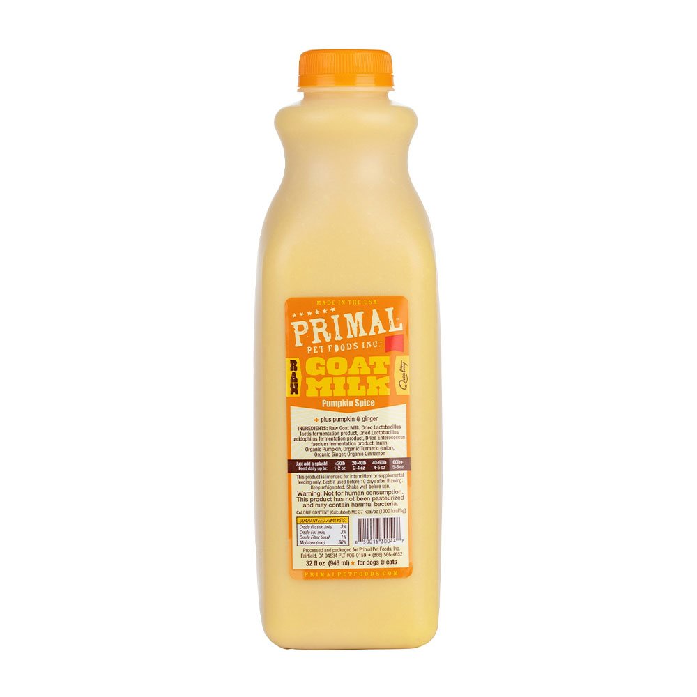 Primal Raw Goats Milk Pumpkin Spice Food for Cat and Dog 32oz;