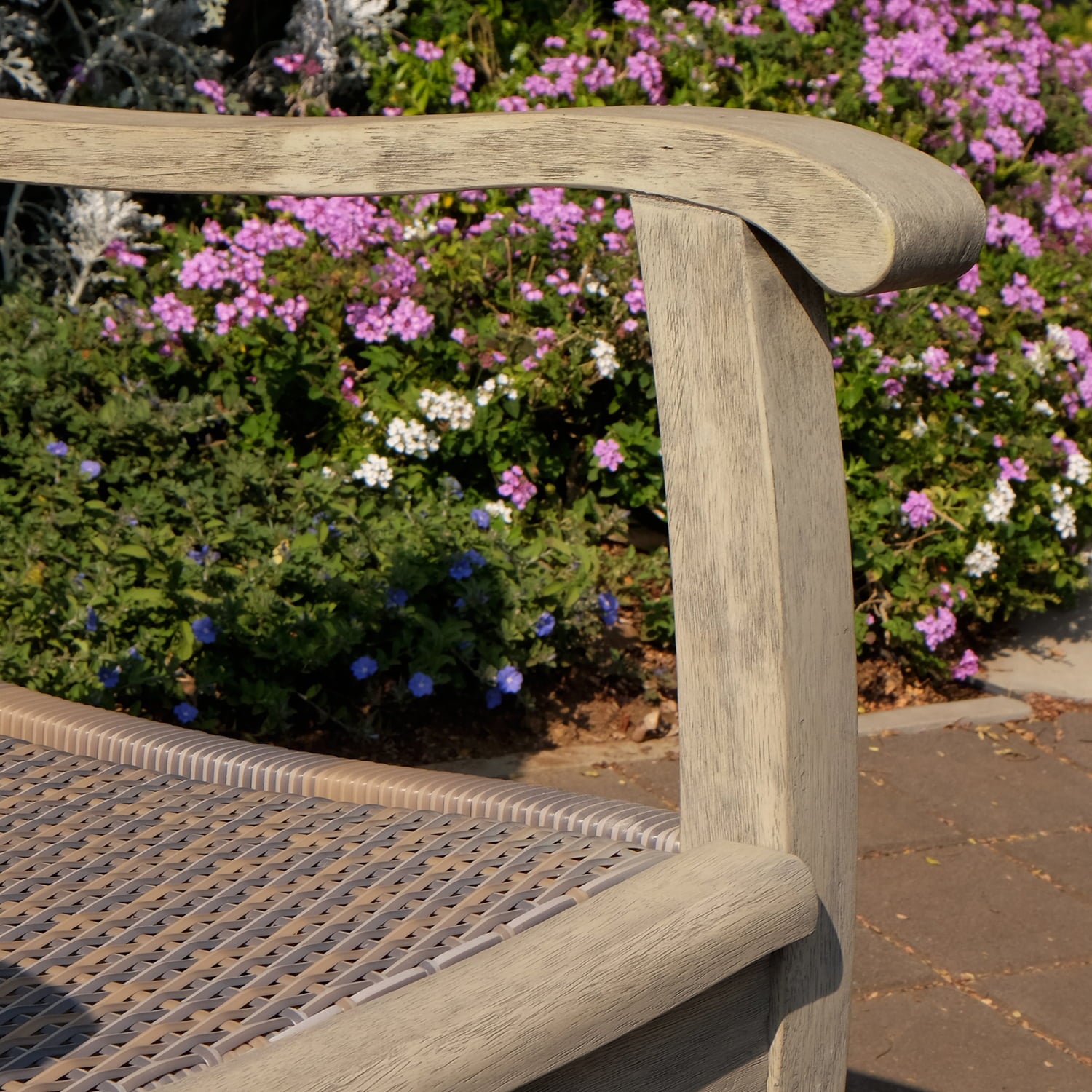 Clayton Mahogany Oversized Outdoor Gray Wicker Rocking Chair