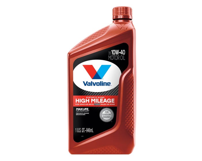 Valvoline High Mileage with MaxLife Technology SAE 10W-40 Synthetic Blend Motor Oil， 1 Quart - 797977