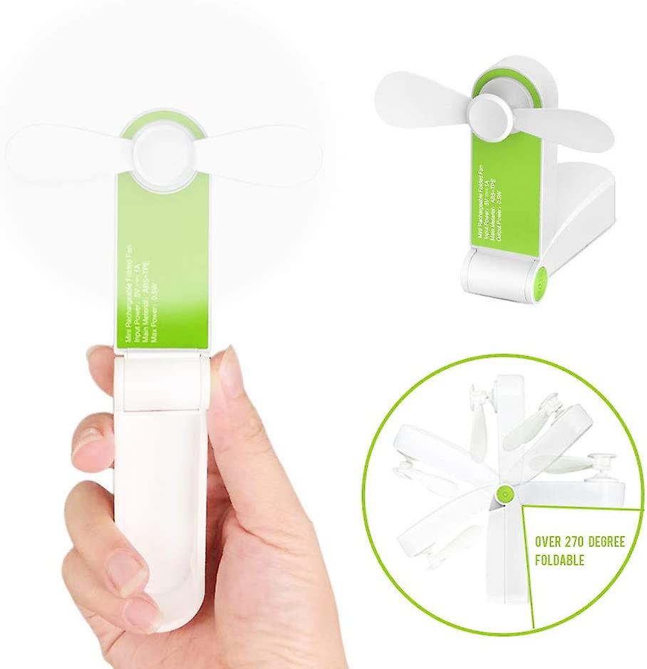 Portable Travel Fan Portable Small Handheld Fan， Mini Fan With Usb Rechargeable， 3 Speed Personal Desk Fan