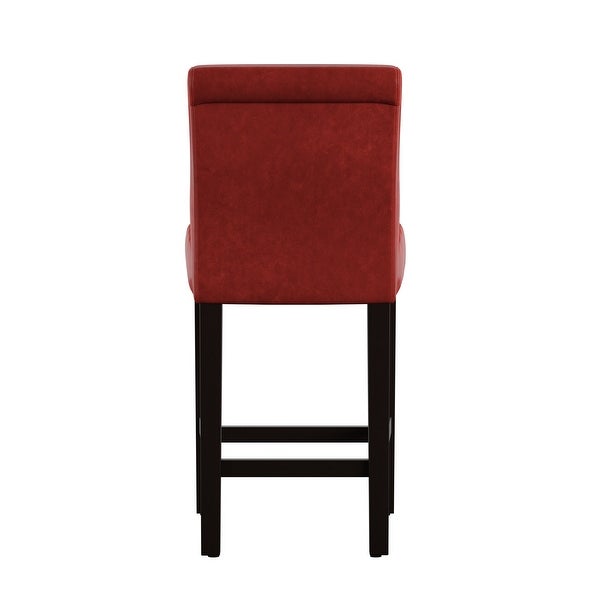 Bennett Red Faux Leather High Back Bar Stools (Set of 2) by iNSPIRE Q Bold