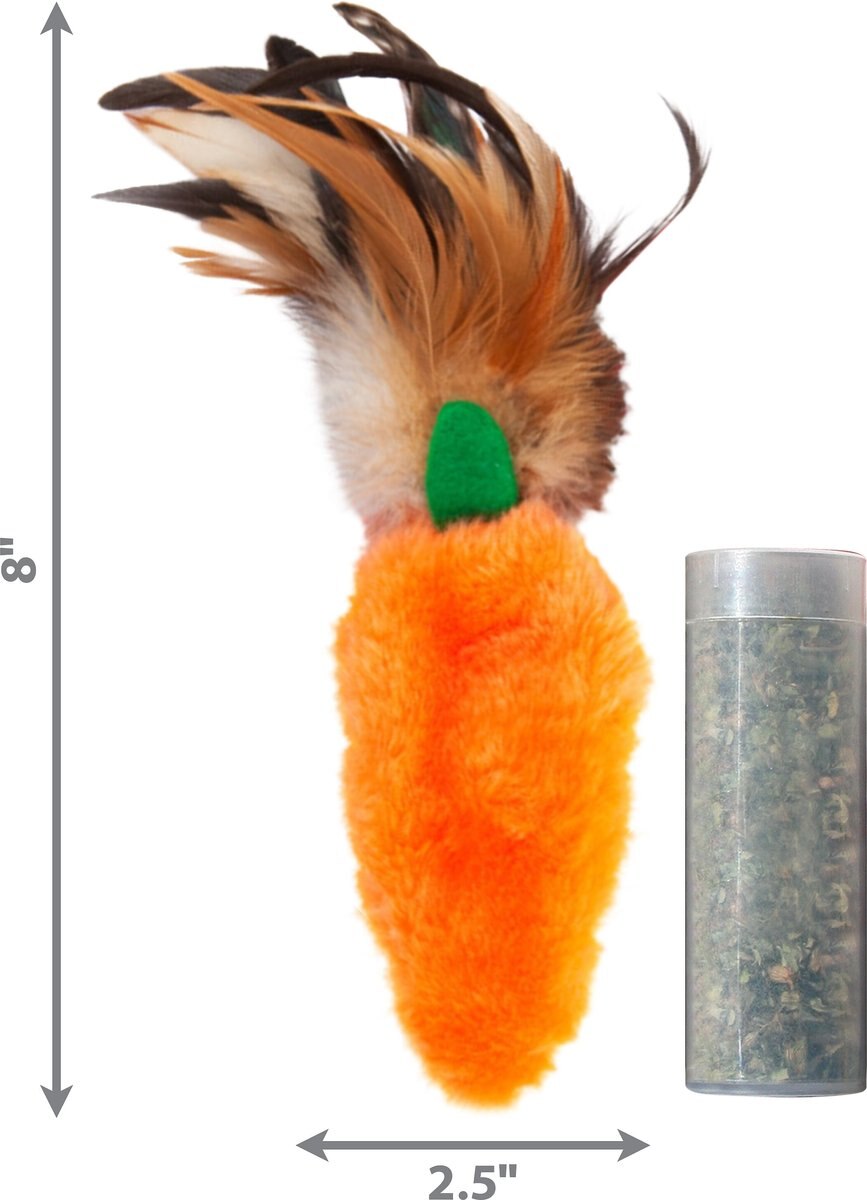 KONG Refillable Feather Top Carrot Catnip Cat Toy