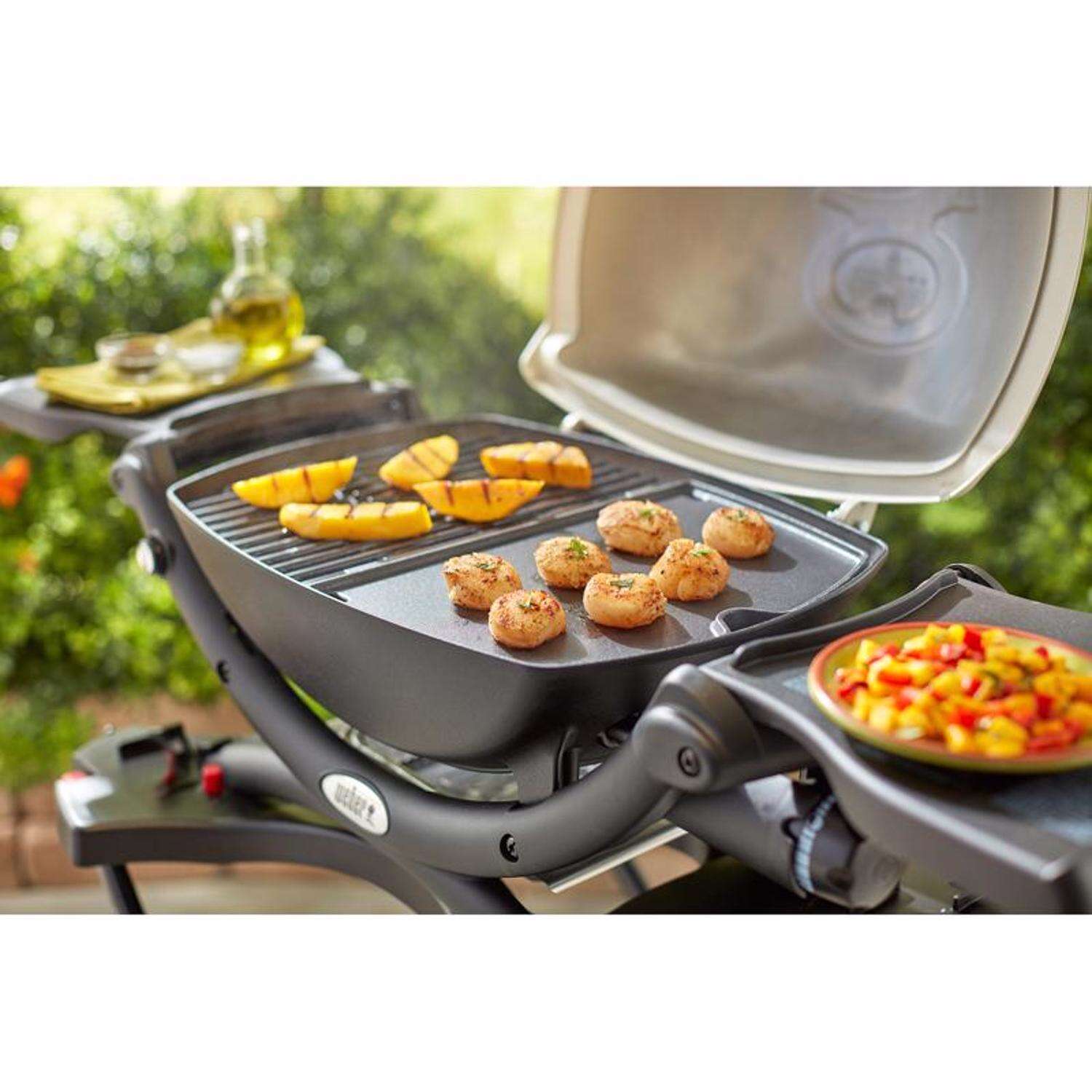 Weber Q 100/1000 Cast Iron/Porcelain Grill Top Griddle 12.6 in. L X 8.6 in. W 1 pk