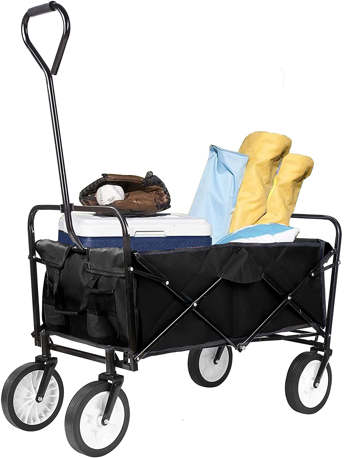 Pirecart Folding Utility Wagon Cart with Cup Holders