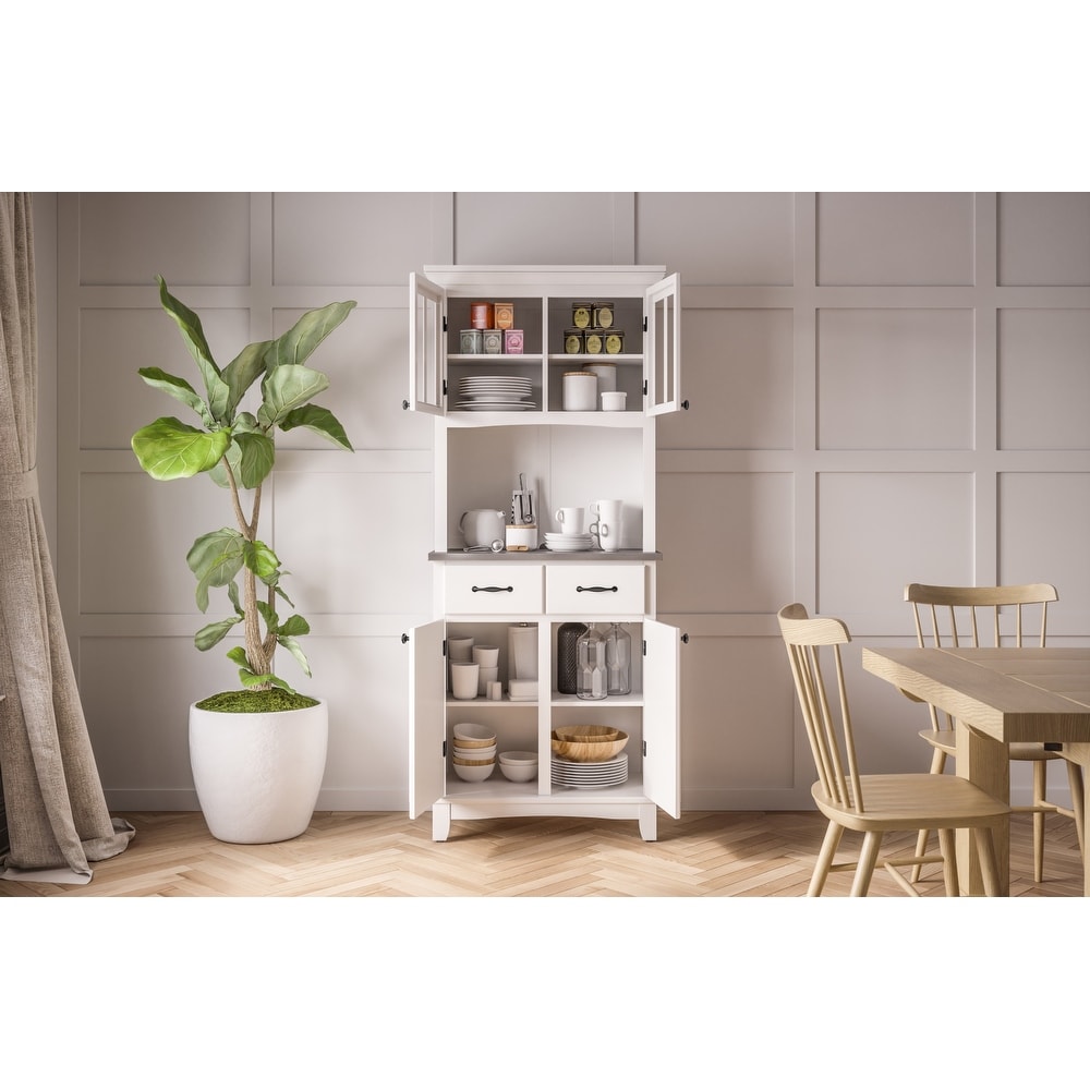 Homestyles Buffet Of Buffets Off White Wood Buffet with Hutch   31\