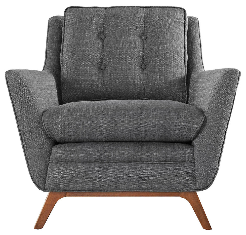 Beguile Upholstered Fabric Armchair   Midcentury   Armchairs And Accent Chairs   by Uber Bazaar  Houzz