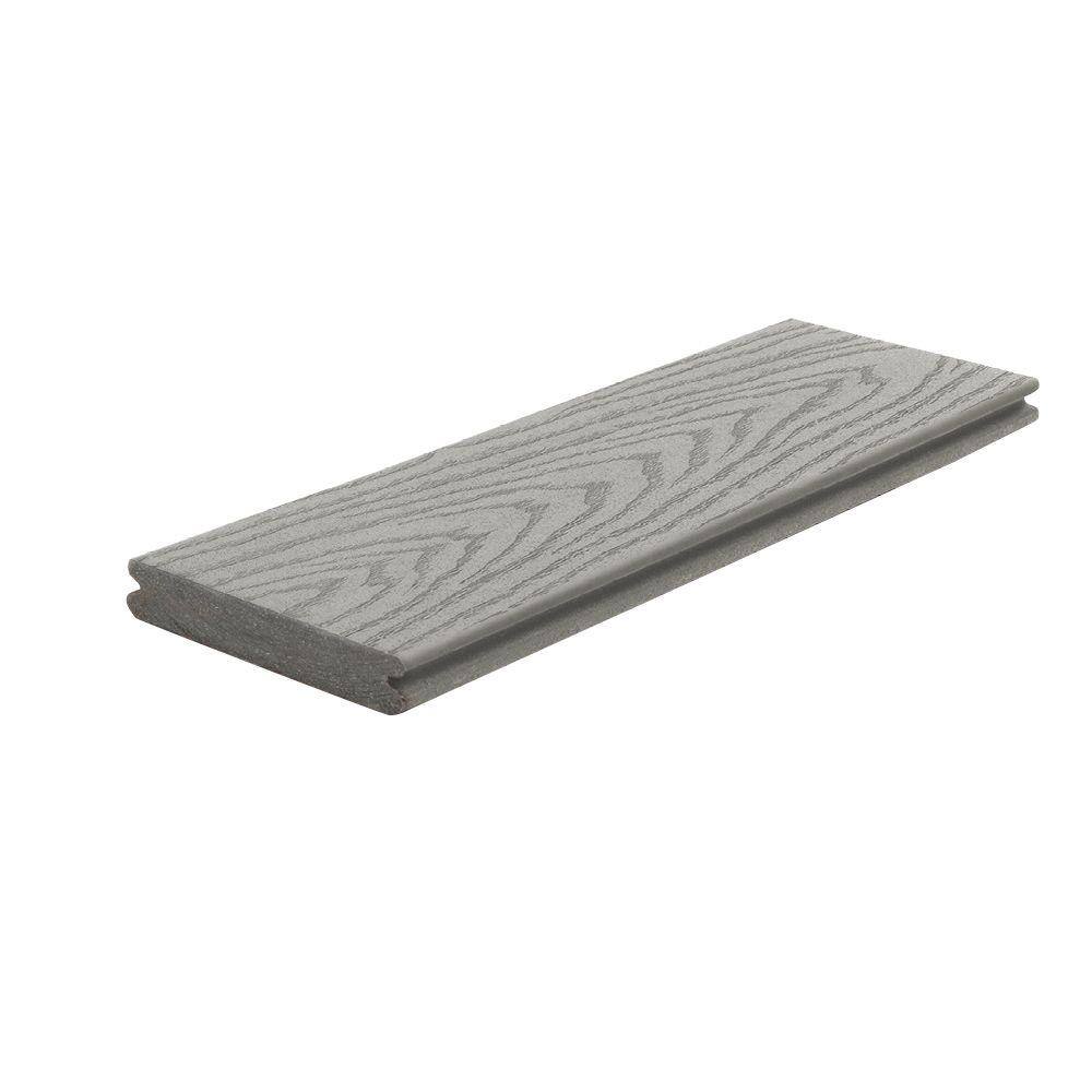 Trex Select 1 in. x 5-12 in. x 16 ft. Pebble Grey Grooved Edge Capped Composite Decking Board PG010616SG01