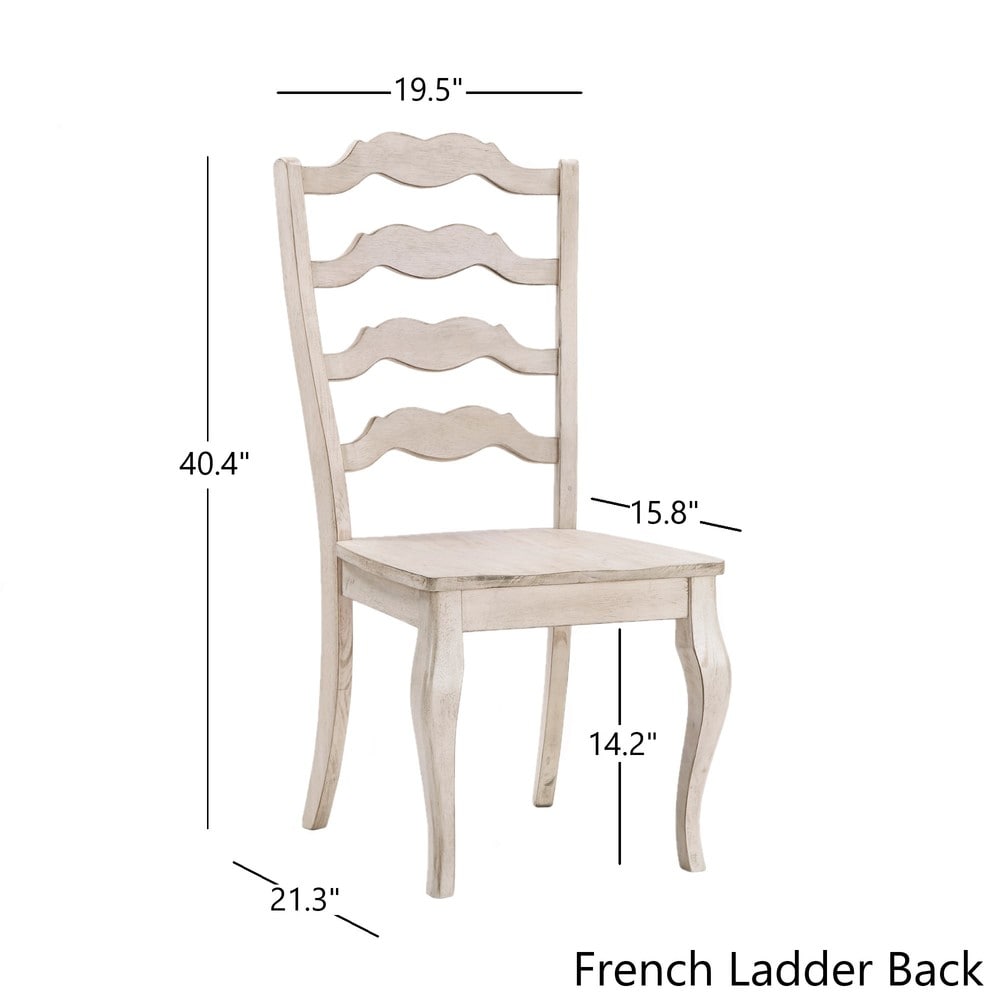 Sabera Shabby Chic Round X Base 7 piece Dining Set   French Ladder Back by iNSPIRE Q Classic