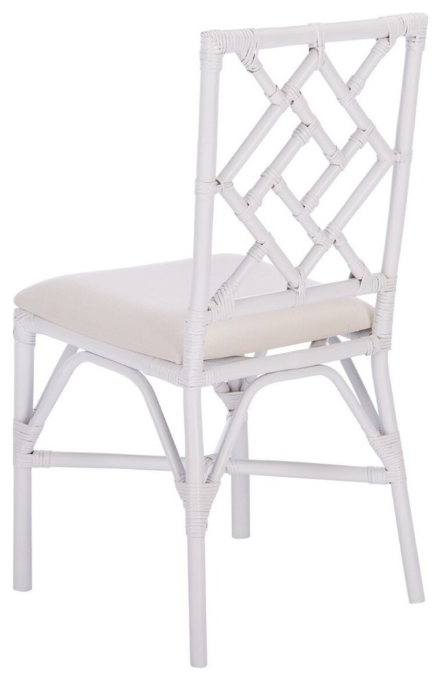 Hannah Arm Chair With Cushion White Set 2   Tropical   Armchairs And Accent Chairs   by Peachtree Fine Furniture  Houzz