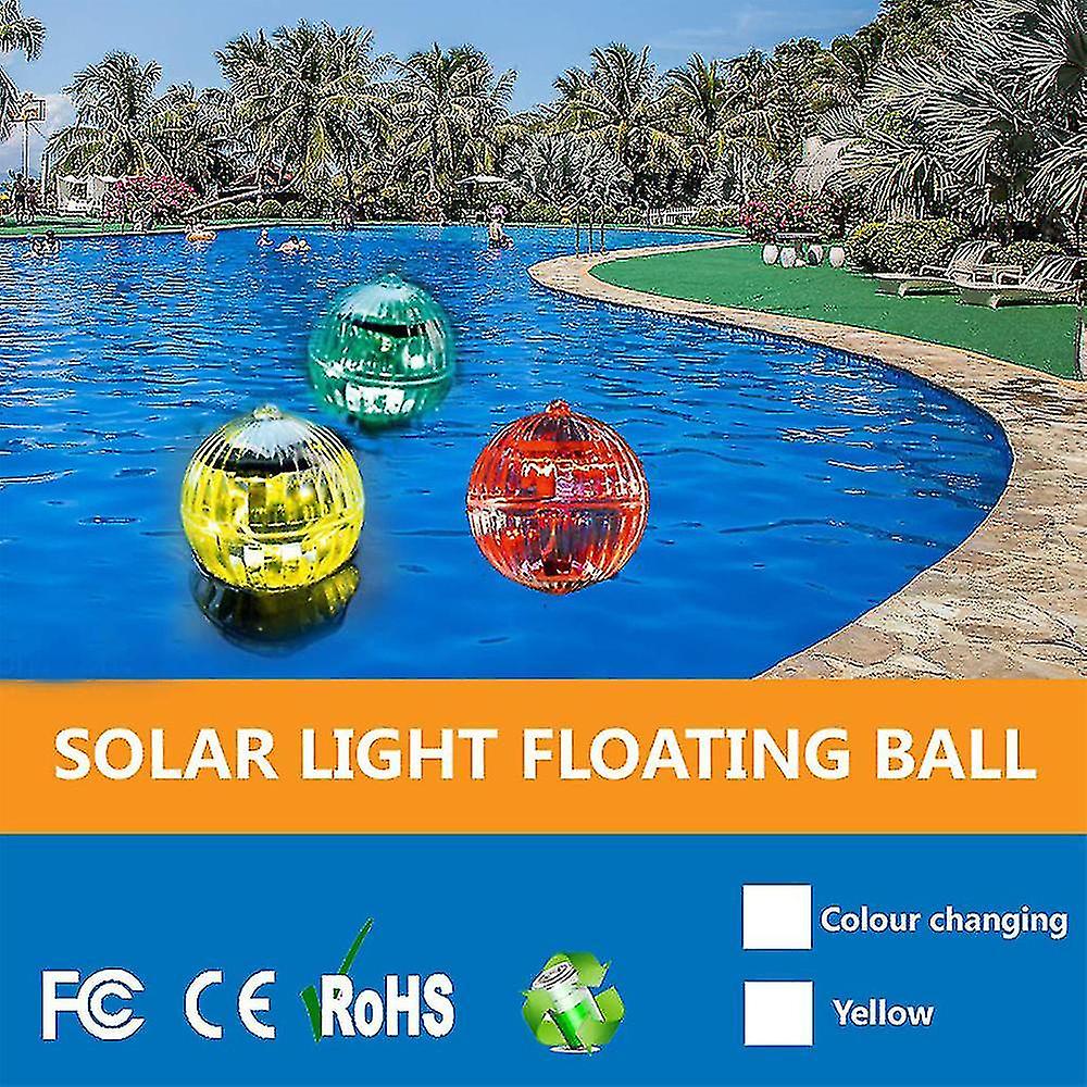 2 Pcs Solar Pool Lights， Linkax Floating Pool Lights Led Balls Light， Waterproof Pond Lights With Co