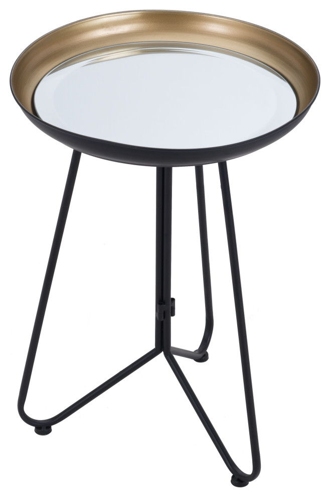 Foley Accent Table  Gold  ampBlack   Industrial   Side Tables And End Tables   by Zuo Modern Contemporary  Houzz