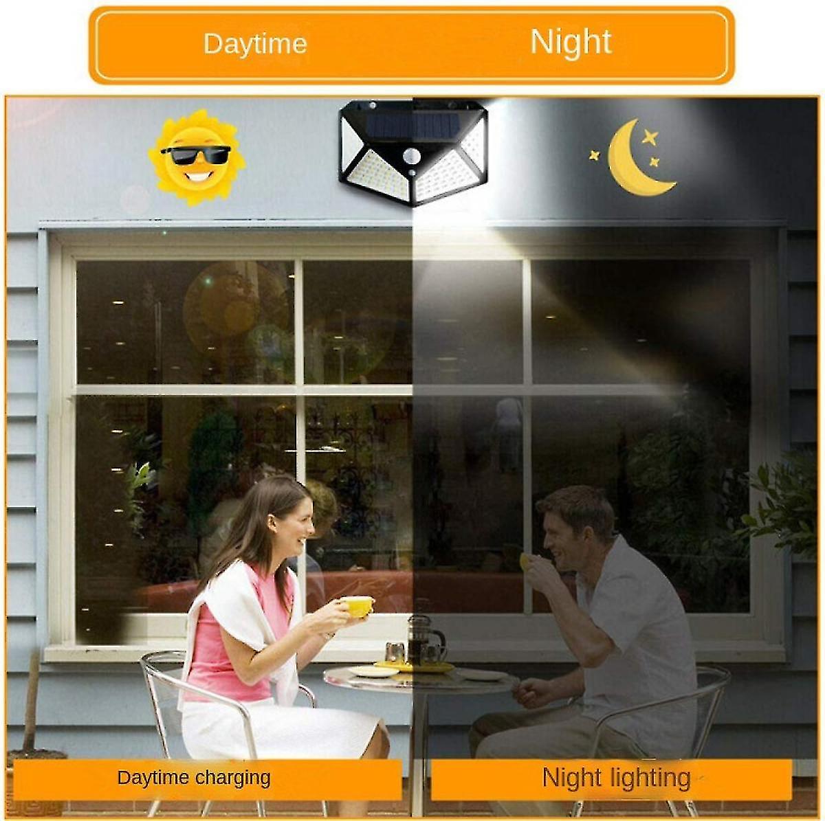 Solar Lights Outdoor， 100led/3 Modes 270 Lighting Angle Motion Sensor Security Lights， Ip65 Waterproof Wall Lights， Bright For Backyard Garden Pa