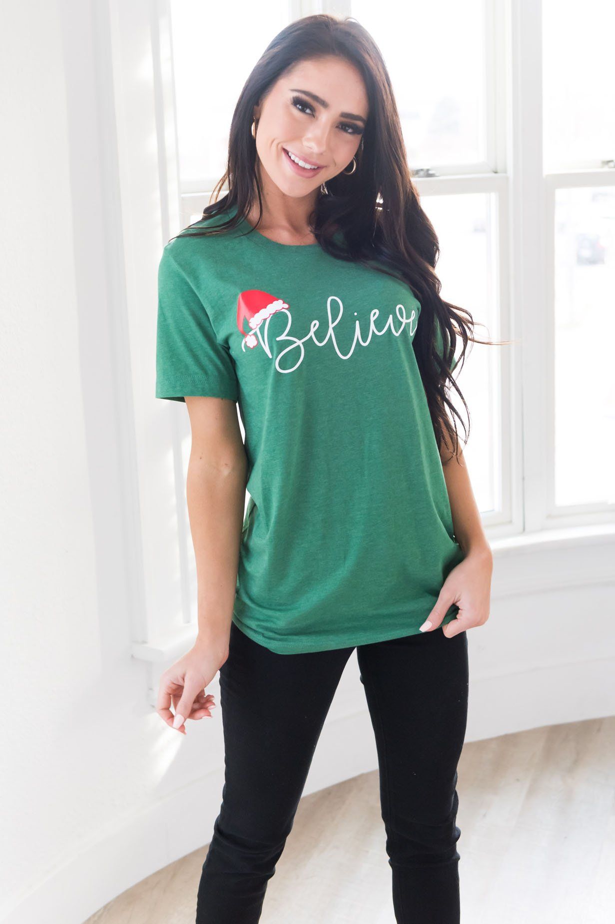 Believe Christmas Modest Tee